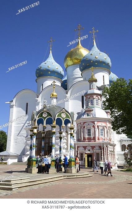 Holy Dormition Cathedral, The Holy Trinity Saint Serguis Lavra, UNESCO World Heritage Site, Sergiev Posad, Golden Ring, Russia