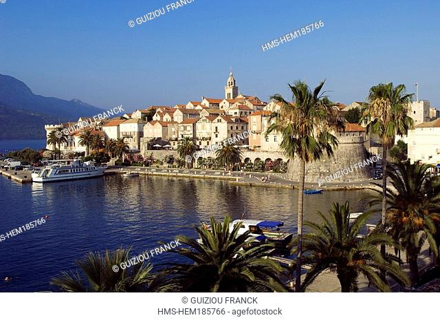 Croatia, Dalmatia, Dalmatian coast, Korcula island, city of Korcula