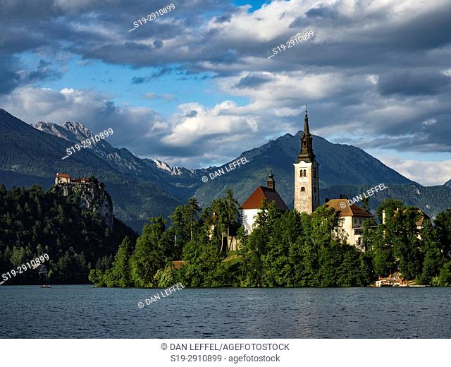 Slovenia Lake Bled Island and Castle