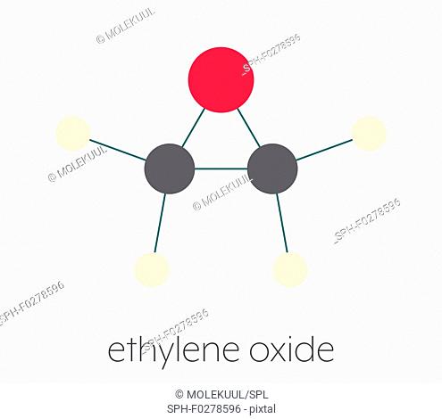 Ethylene oxide molecule, illustration