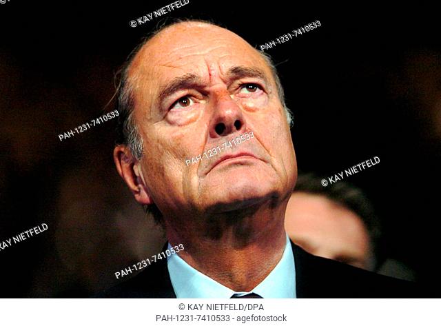 (dpa) - French President Jacques Chirac looks concentrated as he attends the public presentation of the new Airbus A380, the world's largest passenger aircraft
