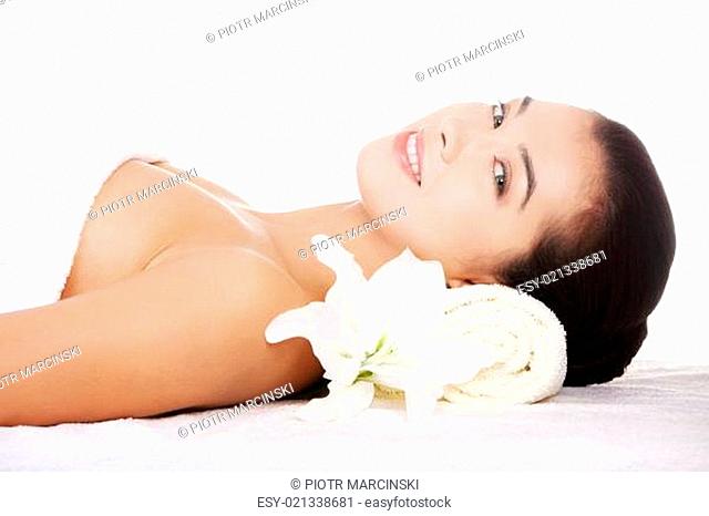 Beauty young woman relaxing in spa