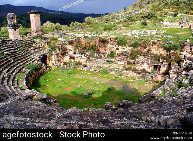 Theater and ruis on Xanthos in Western Turkey