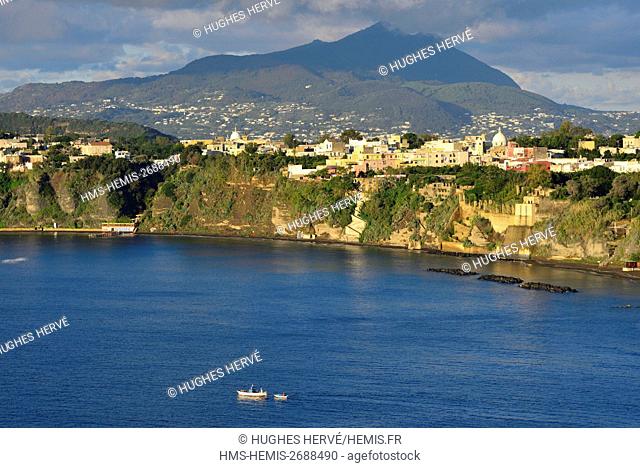 Italy, Campania, Gulf of Naples, Procida Island, Corricella small fishing harbour