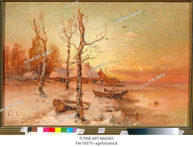 Landscape. Klever, Juli Julievich (Julius), von (1850-1924). Oil on canvas. Realism. 1912. Private Collection. 49x74. Painting