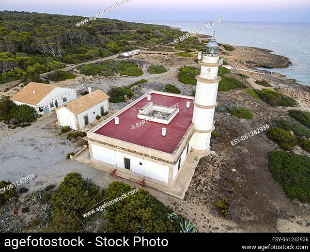 Cap Salines lighthouse, coastal research station, IMEDEA, Mallorca, balearic islands, spain, europe