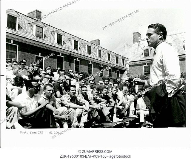 Jan. 09, 1975 - 1 - As Director of the Peace Corps, Sargent Shriver address the first group of Volunteers in June 1961 as they begin a six-weeks training...