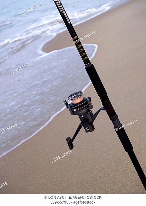 Rod and Reel on the Beach in Kill Devil Hills, NC, USA