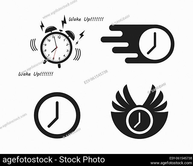 fast in time logo icon illustration design vector template