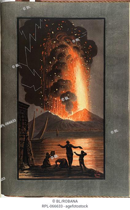 View of the great eruption of Mt. Vesuvius on the night of Sunday 8th August, 1779. Taken from the original drawing by Mr Fabris