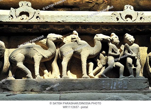 Battle on lakshmana temple Khajuraho madhya pradesh India