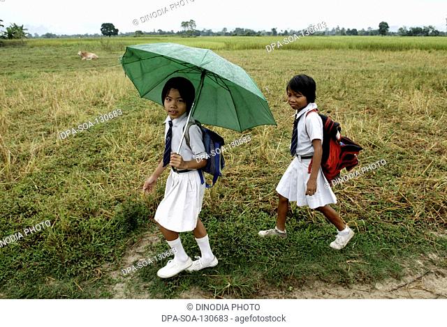 Chakma school children ; Diyun ; Arunachal Pradesh ; India