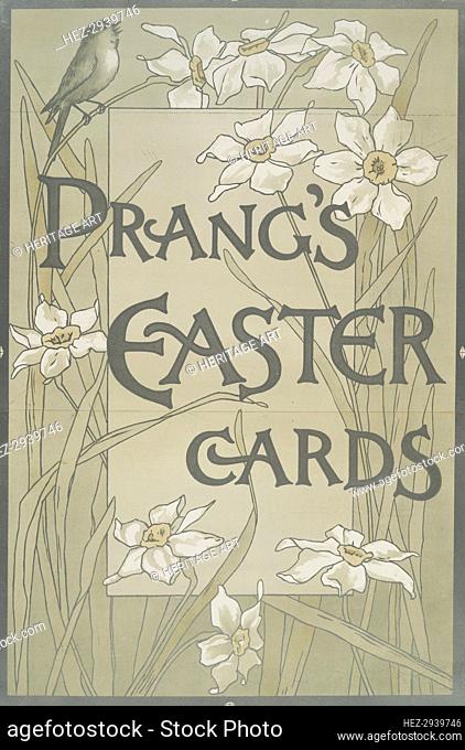 Poster with the words 'Prang's Easter cards' and depicting flowers and birds., c1865 - 1899. Creator: Louis Prang