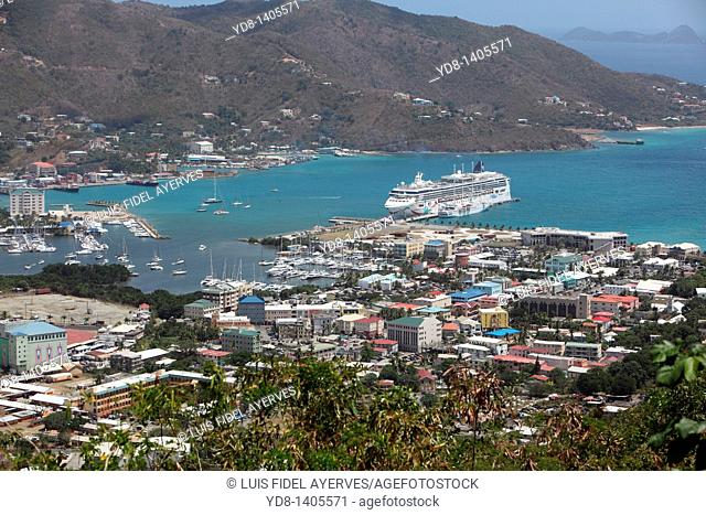 Panoramic view of the British island of Tortola in the Caribbean Sea