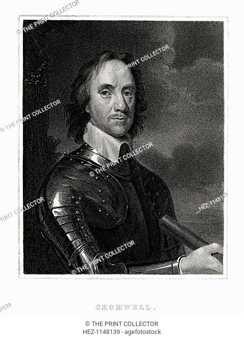 Oliver Cromwell, 1860. Portrait of Cromwell (1599-1658), English soldier and statesman, Commander in Chief of the Parliamentary forces