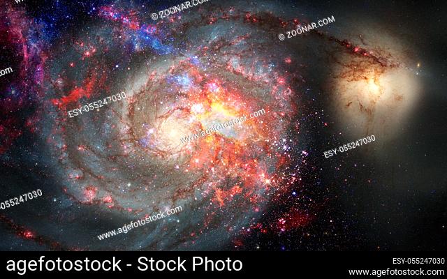 Glowing spiral galaxy. Elements of this Image furnished by NASA