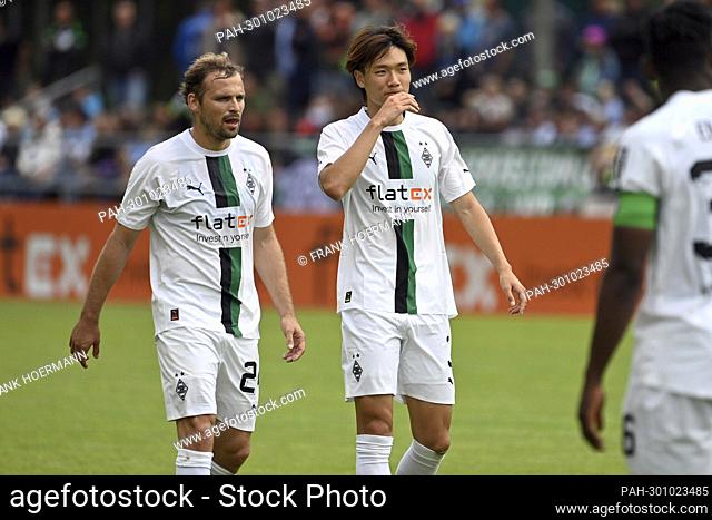 v.lio:Tony JANTSCHKE (Borussia Monchengladbach), Ko ITAKURA (Borussia Monchengladbach), action. Soccer test match/ TSV Munich 1860-Borussia Monchengladbach 0-6...