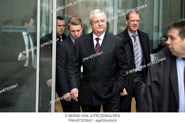 Martin Winterkorn, former CEO of Volkswagen, leaves after his witness hearing with the German Bundestag's emissions investigation committee in Berlin, Germany