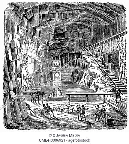 Inside the salt mine of Wieliczka, Poland
