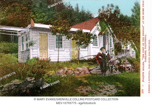 Joaquin Miller (Cincinnatus Heine Miller) (1837-1913) 'The Poet of the Sierras' - US Poet at his home near Oakland, California