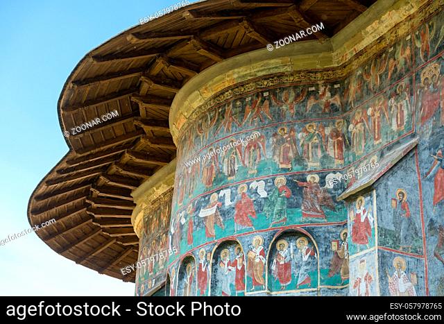 SUCEVITA, MOLDOVIA/ROMANIA - SEPTEMBER 18 : Exterior view of the Monastery in Sucevita in Moldovia Romania on September 18, 2018