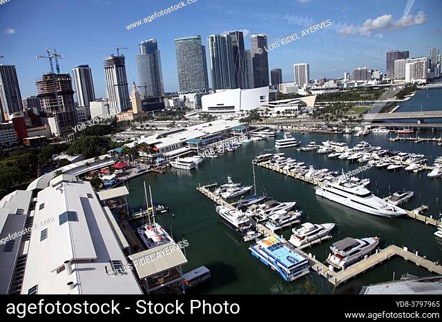 Panoramic view of Downtown Miami, Florida, USA. It is also known as Downtown Miami; it is a downtown located around the Financial District of Miami, Florida