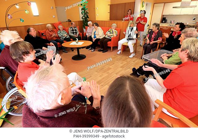 A commons room is pictured in the senior citizens' center 'Am Schwanenteich' (lit: at the swannery) in Stendal,  Germany, 06 May 2013