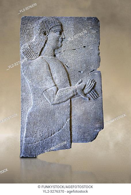 Stone relief sculptured panel of a Royal servant. From the palace of Teglat-phalasar II, Nimrud, third quarter of the 8th century BC