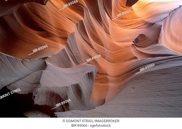 Rock structures at Antelope Canyon near Page, Navajo Indian Reservation, Arizona