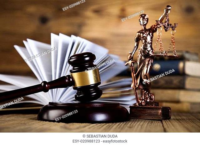 Law and justice concept, wooden gavel