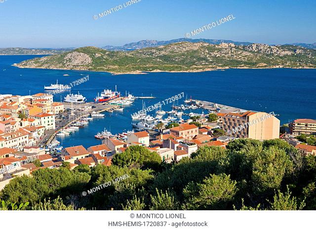Italy, Sardinia, International Marine Park Corso-Sardinian National Park of the Archipelago of La Maddalena, Maddalena, port