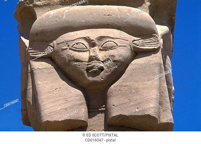 Detail of capital, ruins of Kalabsha temple. Egypt