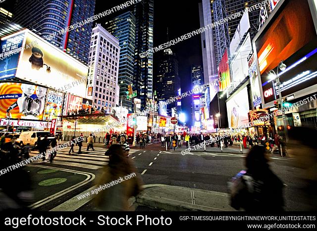 The famous Times Square in Midtown Manhattan at the junction of Broadway and Seventh Avenue. The Times Square is one of the world’s most visited attractions and...