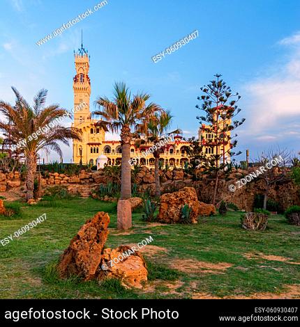 Day shot of Montaza public park with Royal palace at far end, Alexandria, Egypt
