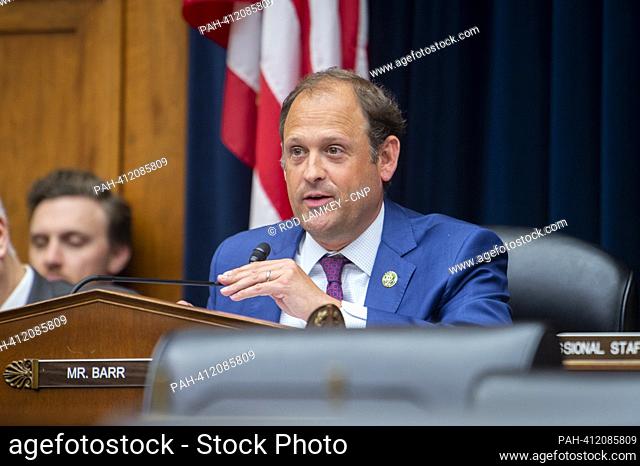 House Committee on Financial Services Chairman United States Representative Andy Barr (Republican of Kentucky) presides over a House Committee on Financial...