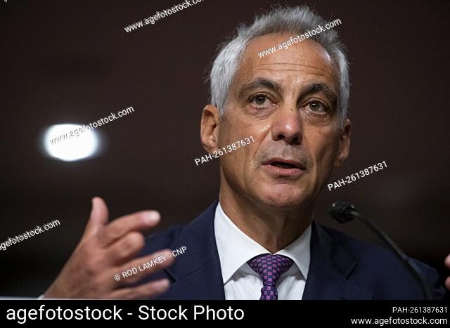 Rahm Emanuel appears before a Senate Committee on Foreign Relations hearing for his nomination to be Ambassador to Japan