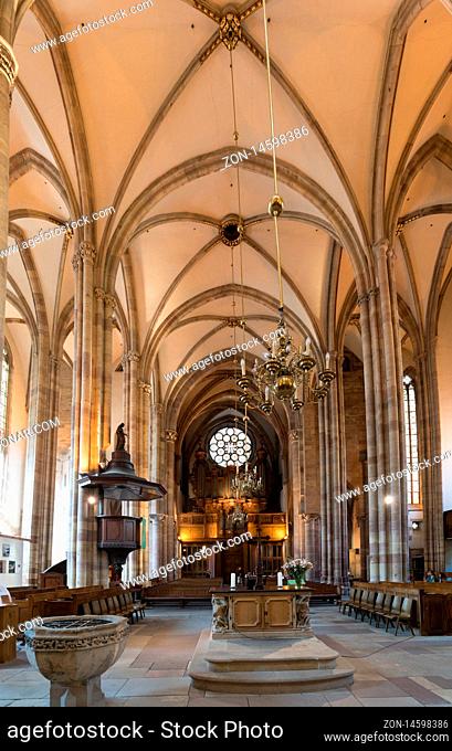 Strasbourg, Bas-Rhin / France - 10 August 2019: interior view of the Saint Thomas' Church in Strasbourg