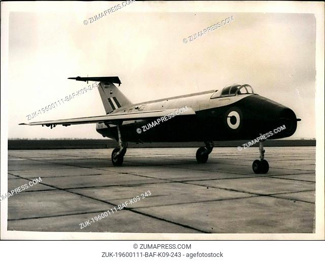 1955 - New British 'Adjustable wing' research aircraft.: Britain's latest swept-back wing research aircraft, seen in this picture