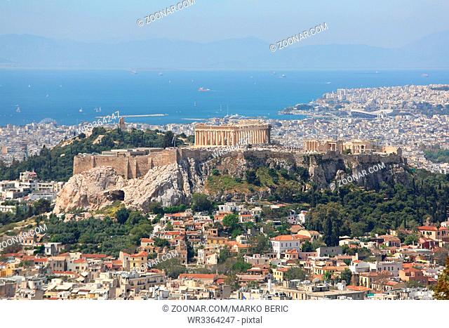 Acropolis Athens and Cityscape From Mount Lycabettus