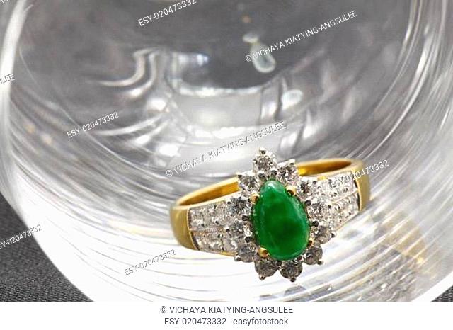 Jade Diamond Wedding Ring