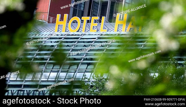 08 June 2021, Hamburg: The lettering ""Hotel Hafen Hamburg"" is on the hotel. Following the relaxation of the Corona protection measures by the Senate