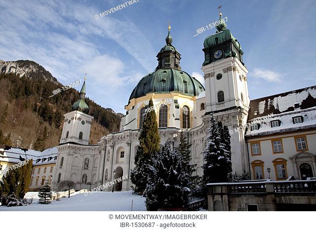 Abbey church, Benedictine Monastery, Ettal Monastery, Upper Bavaria, Bavaria, Germany, Europe