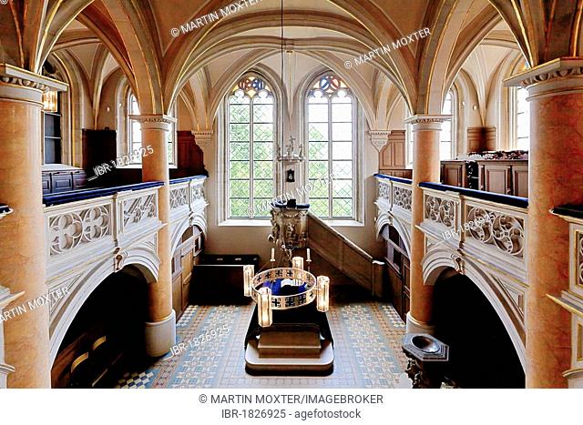 Chapel in the Schloss Callenberg palace, hunting lodge and summer residence of the Dukes of Saxe-Coburg and Gotha, Coburg, Upper Franconia, Bavaria, Germany
