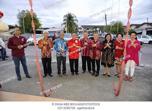 The arrival of VIPs to attend the Chinese New Year dinner at Sungai Maong Community Hall, Kuching, Sarawak, Malaysia