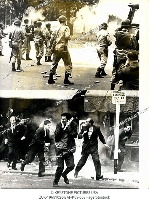 Oct. 26, 1965 - Demonstrations In Burnos Aires - The Argentine Goverment's decision to control the politicial activities of the workers organisation 'CGT'...