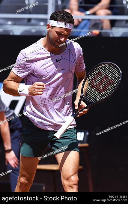 Bulgarian tennis player Grigor Dimitrov during the Italian open of tennis at Foro Italico. Rome (Italy), May 10th, 2022