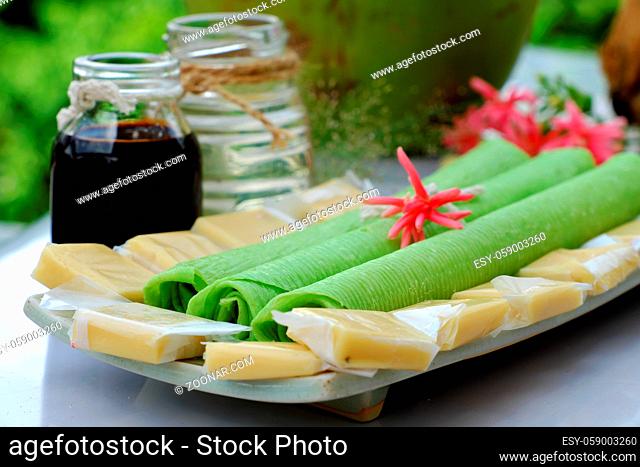 Group of product from coconut with candy, milk rice paper, coconut oil, dark soy sauce, jam or coconut water, are popular Vietnam food