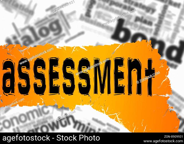 Word cloud with assessment word image with hi-res rendered artwork that could be used for any graphic design