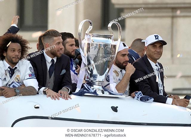Real Madrid parade around Plaza de Cibeles in Madrid, Spain after winning the UEFA Champions League against Juventus Featuring: Sergio Ramos Where: Madrid