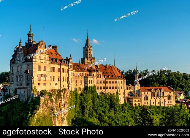 Sigmaringen, BW / Germany - 12 July 2020 : view of the Hohenzollern Castle at Sigmaringen